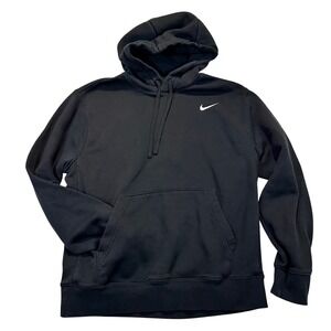 Nike Sportswear Club Fleece Hoodie Mens Medium Black Pullover Swoosh Streetwear